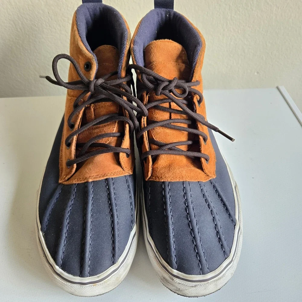 Vans Sk8-Hi Del Pato MTE Mens 12 Ginger Bread Navy Duck Boot Suede Sneakers